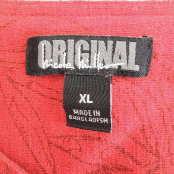 Nicole Miller Red & Black Linen Blend Shift Dress XL - Picture 8 of 9